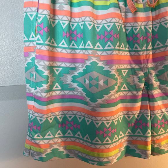 Chubbies Classic Swim Trunk The En Fuegos in Teal Geometric Men's SZ Large 5.5" - Picture 5 of 15